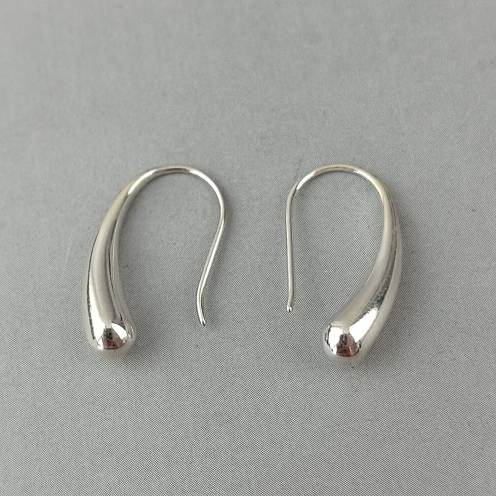 Mirror Gloss 925 Sterling Silver Open Loop Ear Wire Lab Certified Real Silver DDP In Stock Anti Oxidation Jewelry Parts