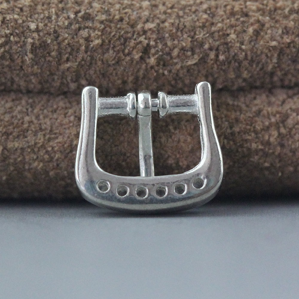 Sterling Silver Paved Stone Watch Buckle Lab Verified Leather Strap Fastener
