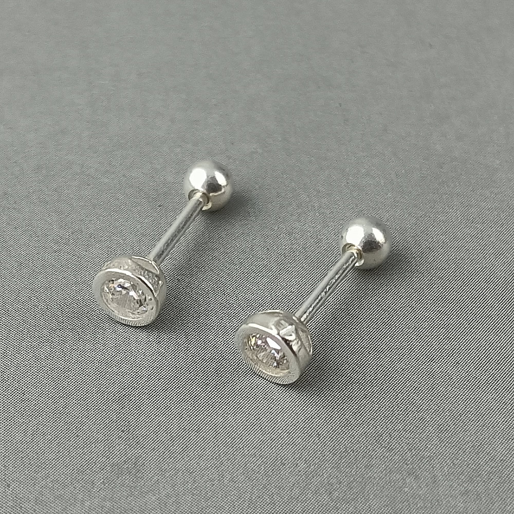 925 Sterling Silver CZ Inlay Ear Post Lab Tested Authentic DDP In Stock Online Anti Tarnish DIY Stud Earring Findings