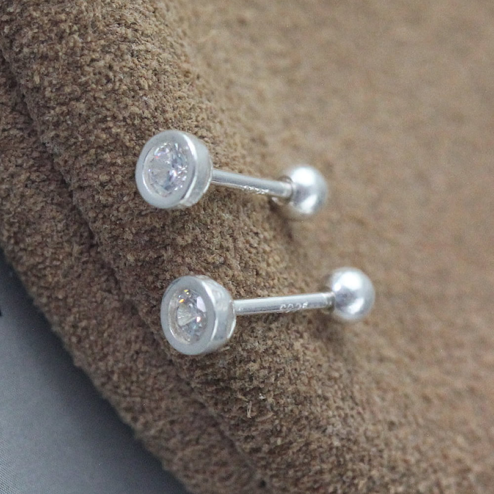 925 Sterling Silver CZ Inlay Ear Post Lab Tested Authentic DDP In Stock Online Anti Tarnish DIY Stud Earring Findings