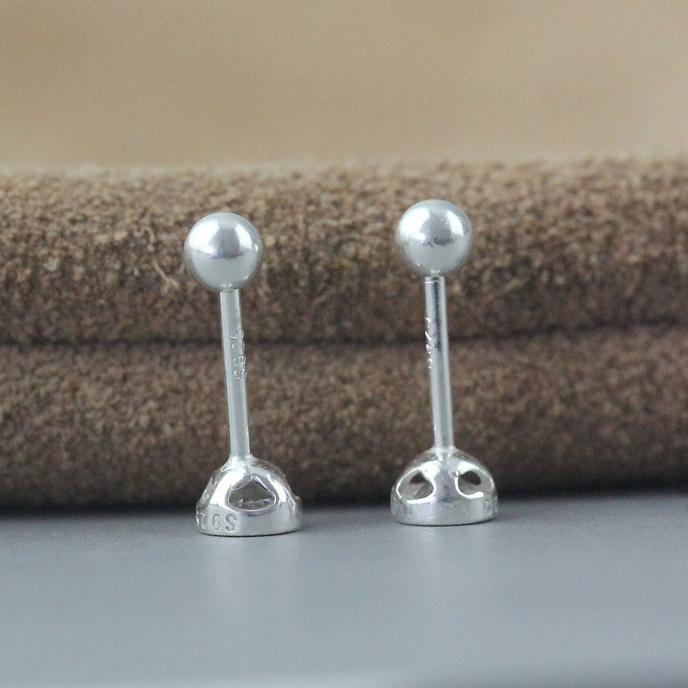 925 Sterling Silver CZ Inlay Ear Post Lab Tested Authentic DDP In Stock Online Anti Tarnish DIY Stud Earring Findings
