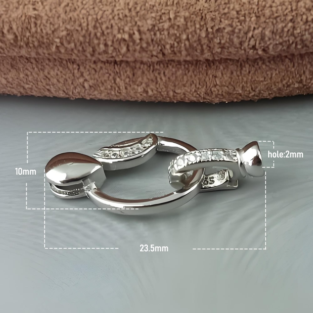 Sterling Silver Fold Over Spring Clasp Lab Verified Round Necklace Fastener