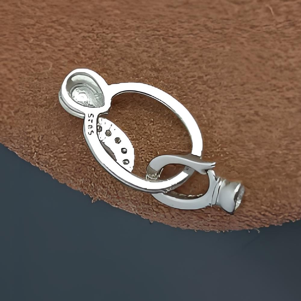 Sterling Silver Fold Over Spring Clasp Lab Verified Round Necklace Fastener