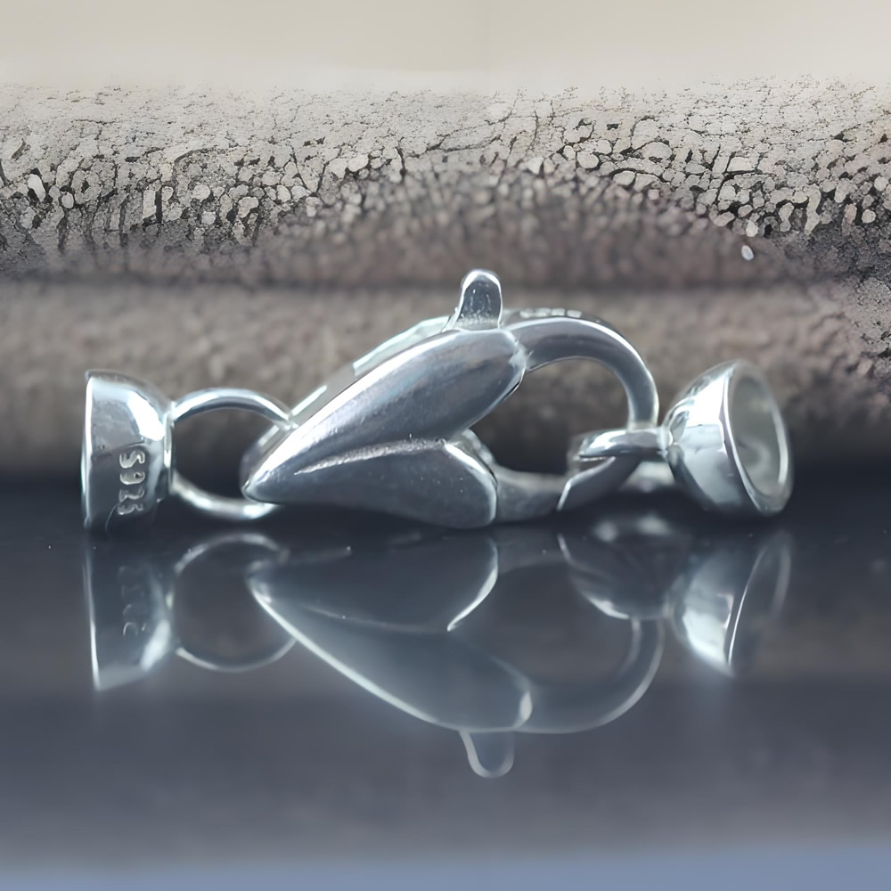 Sterling Silver Fold Over Necklace Clasp