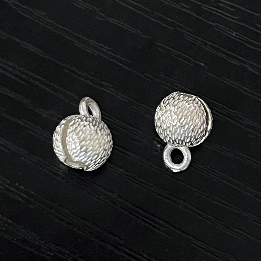 Solid 999 Fine Silver Brushed Round Bead Certified High Purity Silver Finding