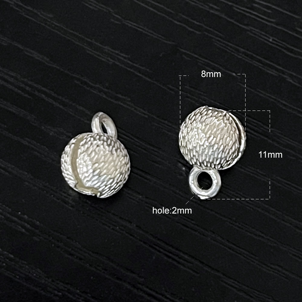 Solid 999 Fine Silver Brushed Round Bead Certified High Purity Silver Finding