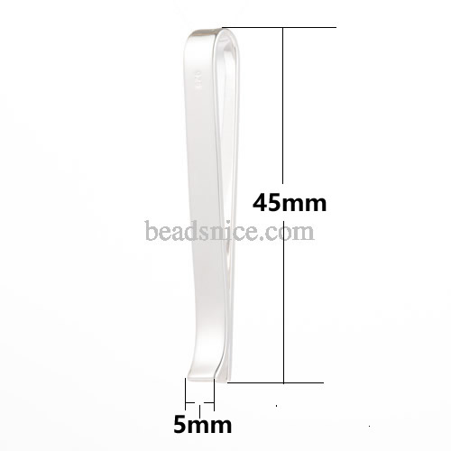 925 sterling Silver Tie Clip Chrome Simple Necktie Bar Clasp Practical Plain Pins