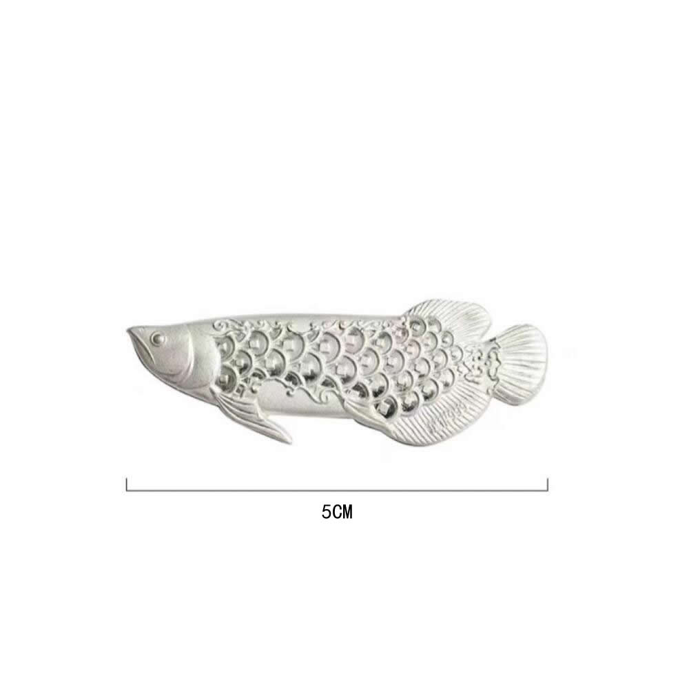 Sterling Silver Hollow Arowana Tea Ornament Lab Verified Tea Ceremony Silver Decor