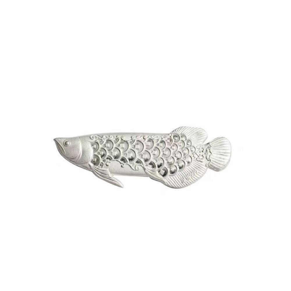 Sterling Silver Hollow Arowana Tea Ornament Lab Verified Tea Ceremony Silver Decor
