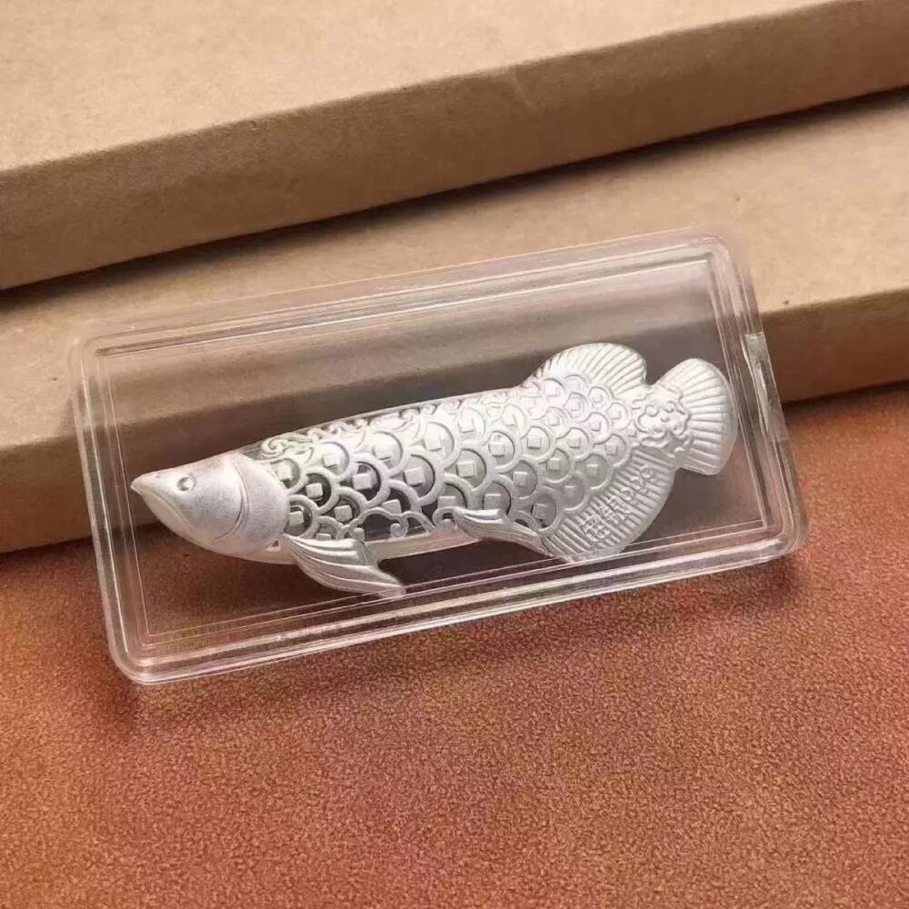 Sterling Silver Hollow Arowana Tea Ornament Lab Verified Tea Ceremony Silver Decor