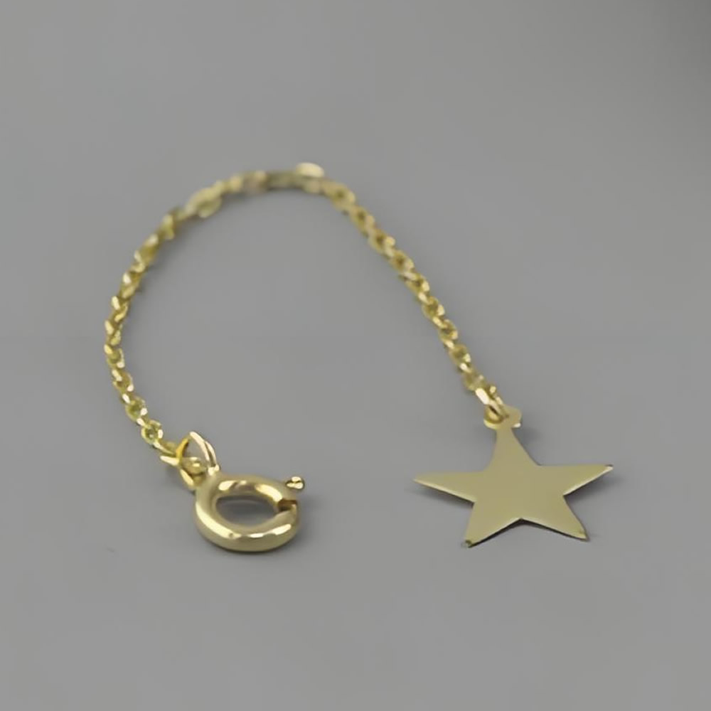 Sterling Silver Star Tip Extender Chain Lab Verified Decorative Necklace Adjuste