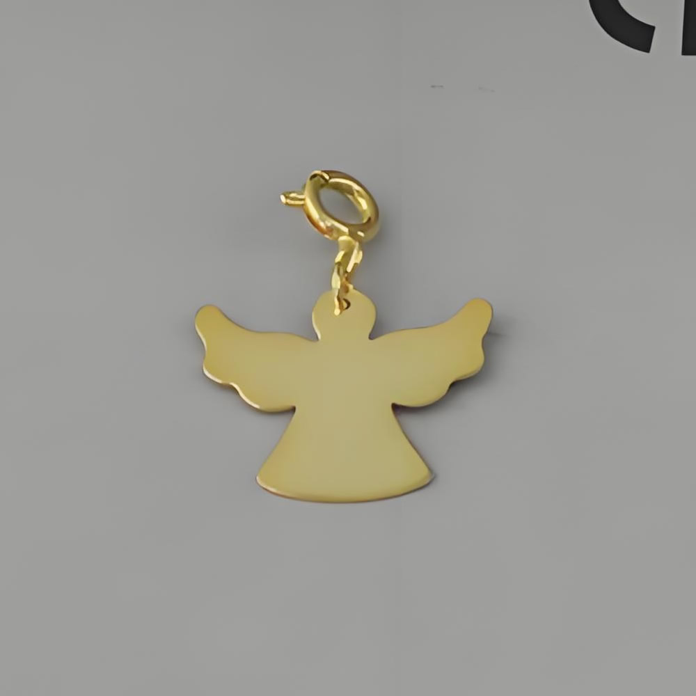 925 Sterling Silver Plain Angel Shape Tag Hypoallergenic DIY Necklace Blank