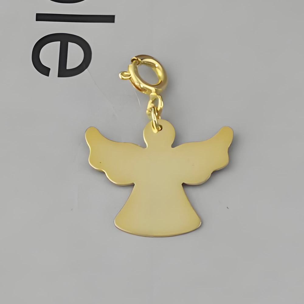 925 Sterling Silver Plain Angel Shape Tag Hypoallergenic DIY Necklace Blank