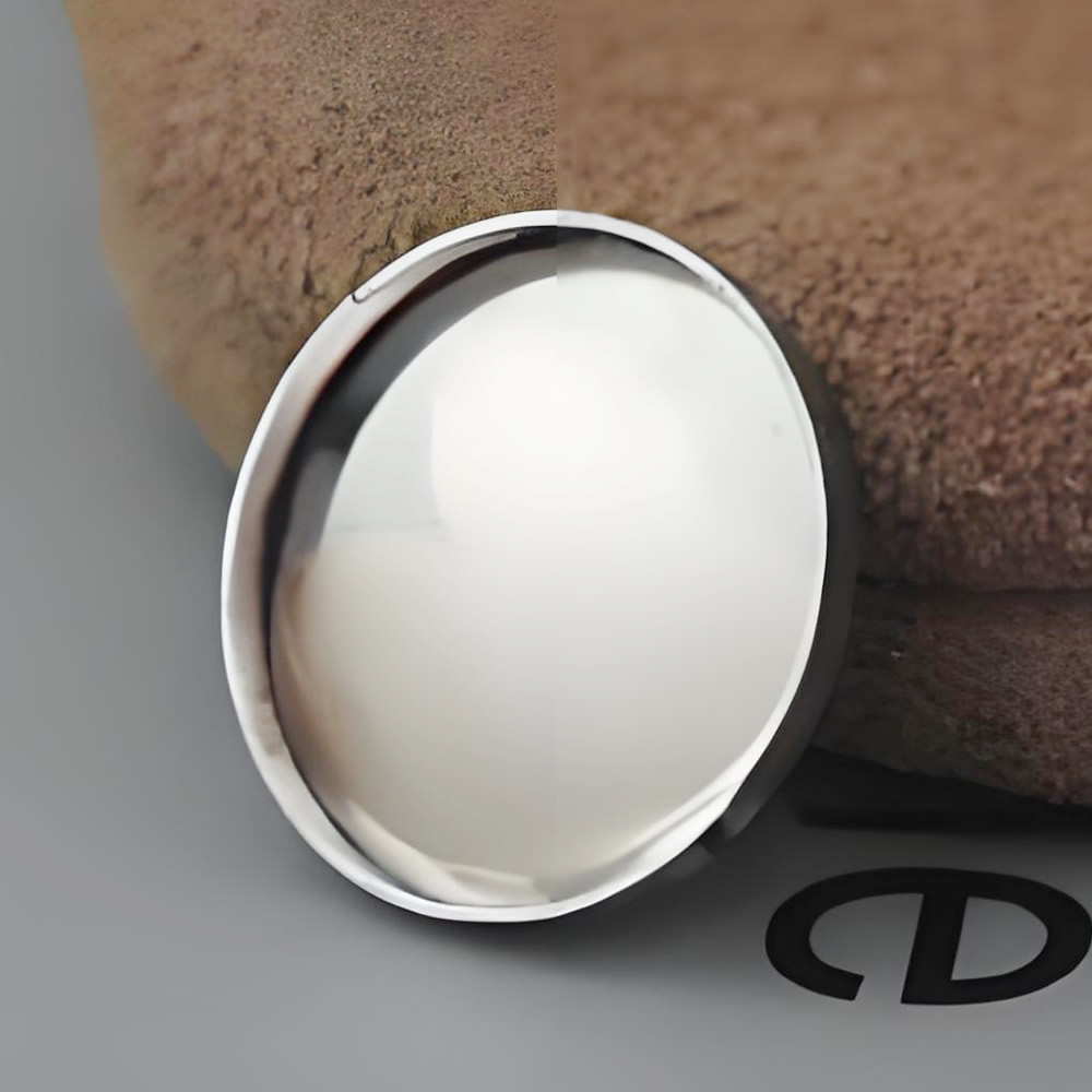 S925 Silver Circular Dome Bezel Cup Lab Verified Prevent Fake Silver Material