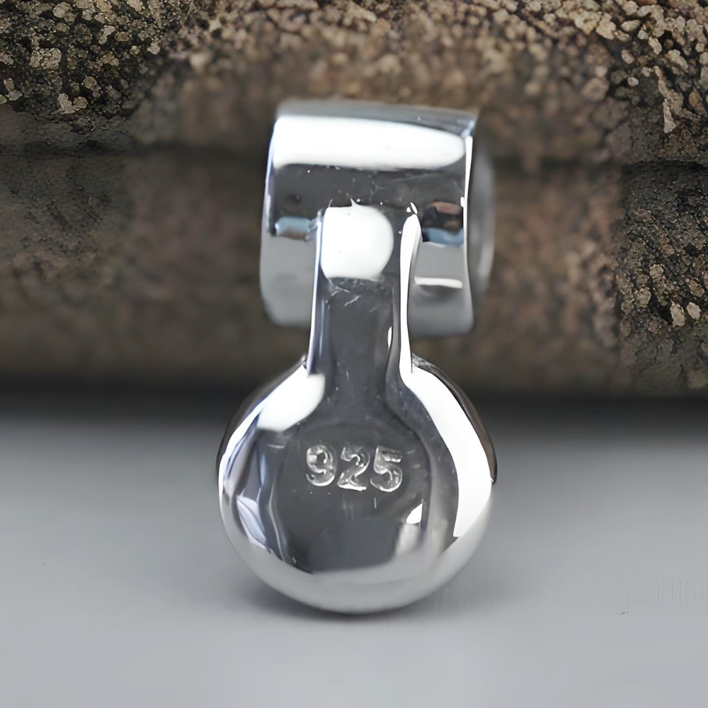 925 Sterling Silver Glossy Barrel Bail Hypoallergenic Adhesive Charm Finding