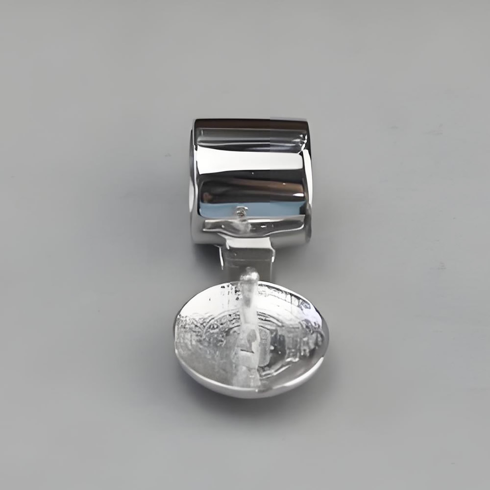 925 Sterling Silver Glossy Barrel Bail Hypoallergenic Adhesive Charm Finding