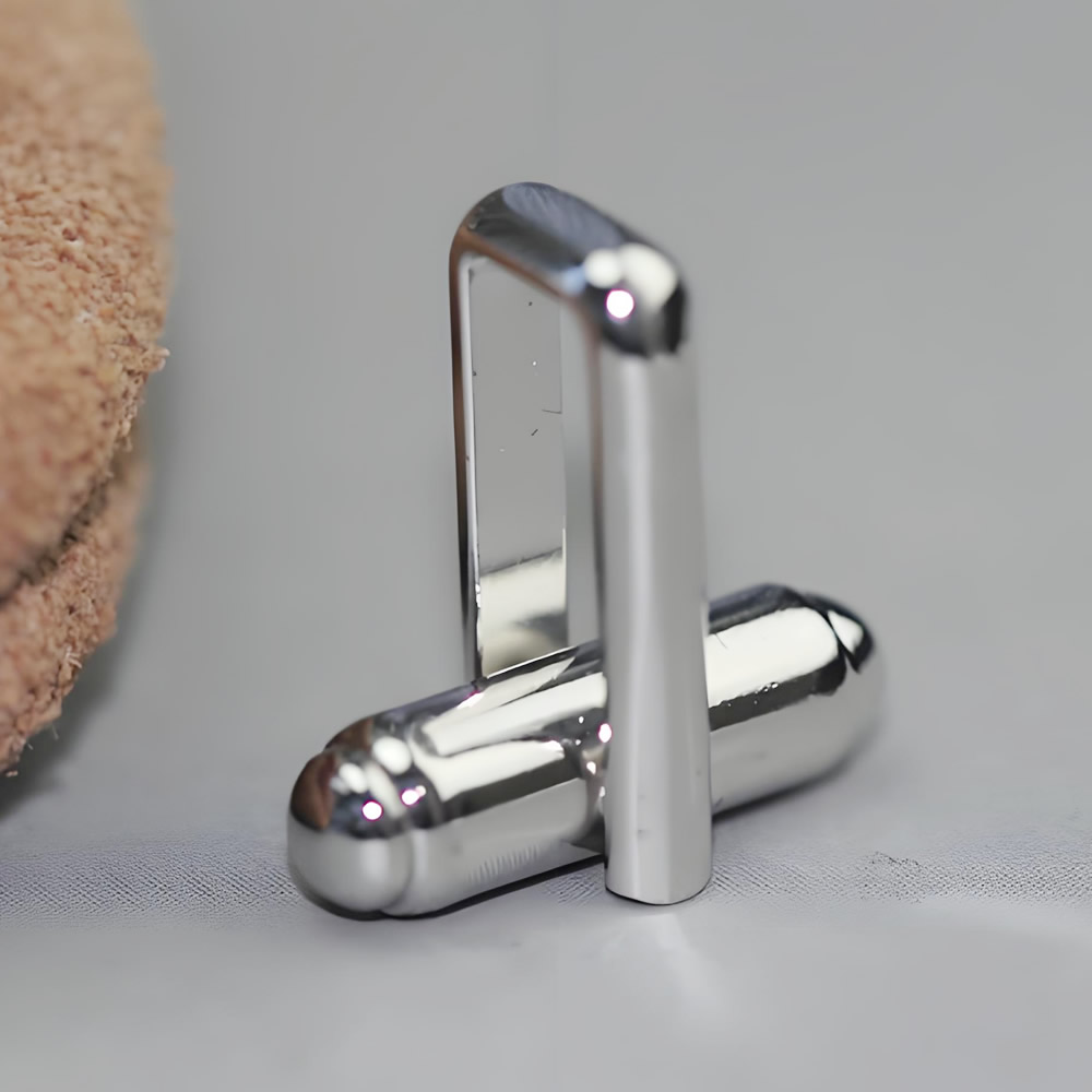 925 Sterling Silver Rectangular Frame Cufflink Core Lab Verified Rotatable Fitting
