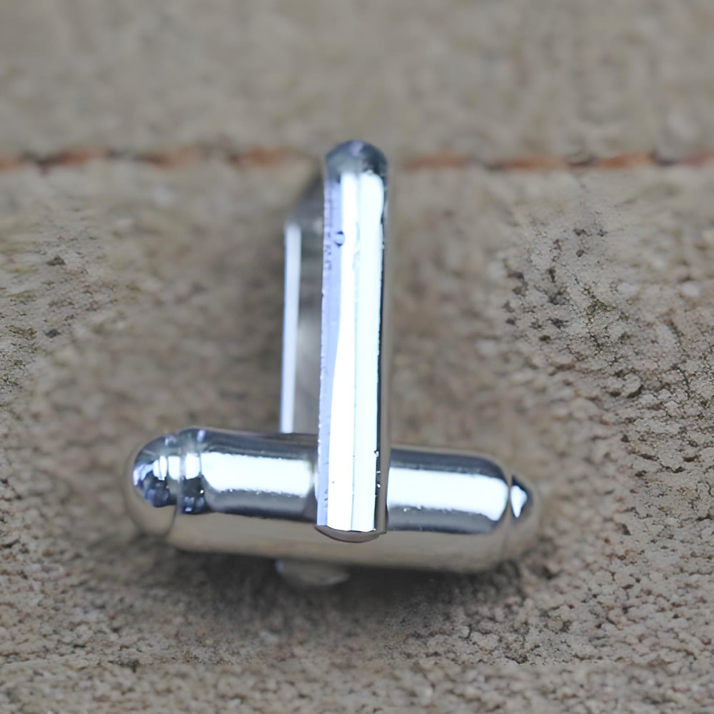 925 Sterling Silver Rectangular Frame Cufflink Core Lab Verified Rotatable Fitting