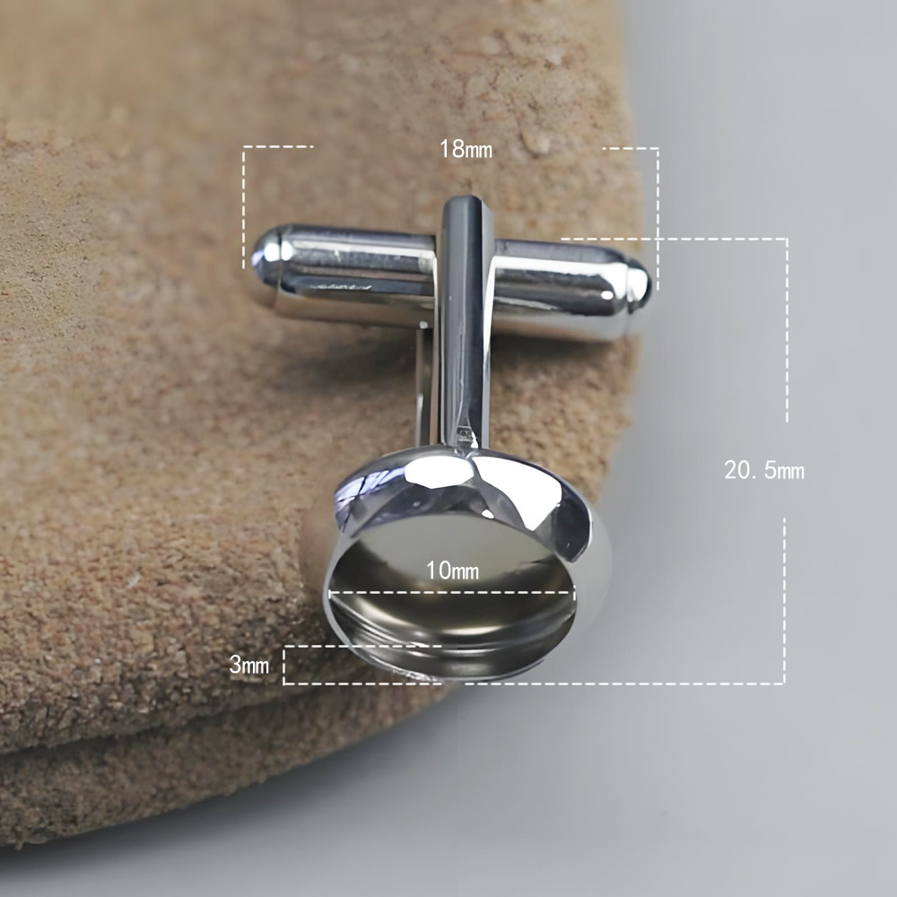 Sterling Silver Round Cufflink Blank Lab Verified Formal Wear Jewelry Base