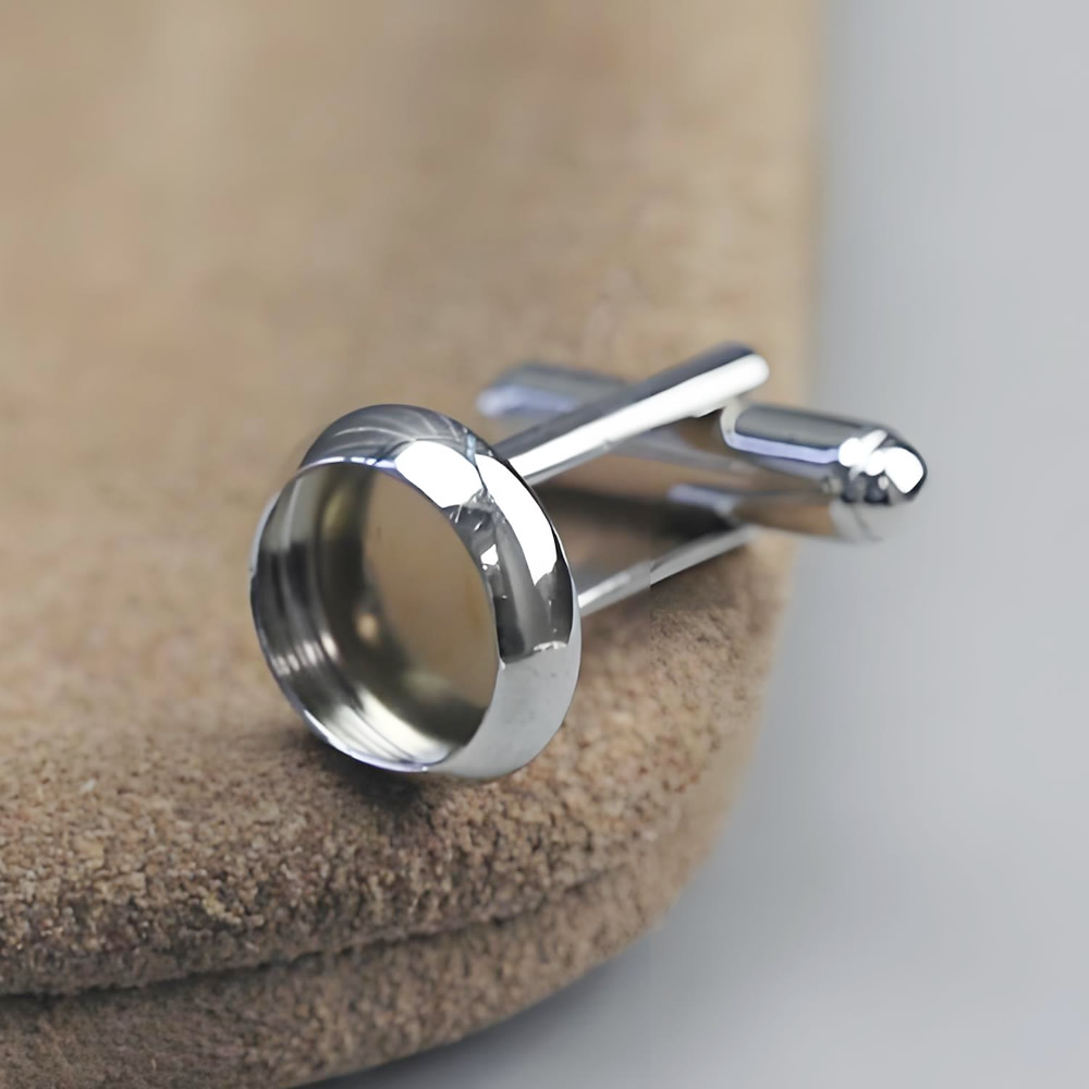Sterling Silver Round Cufflink Blank Lab Verified Formal Wear Jewelry Base