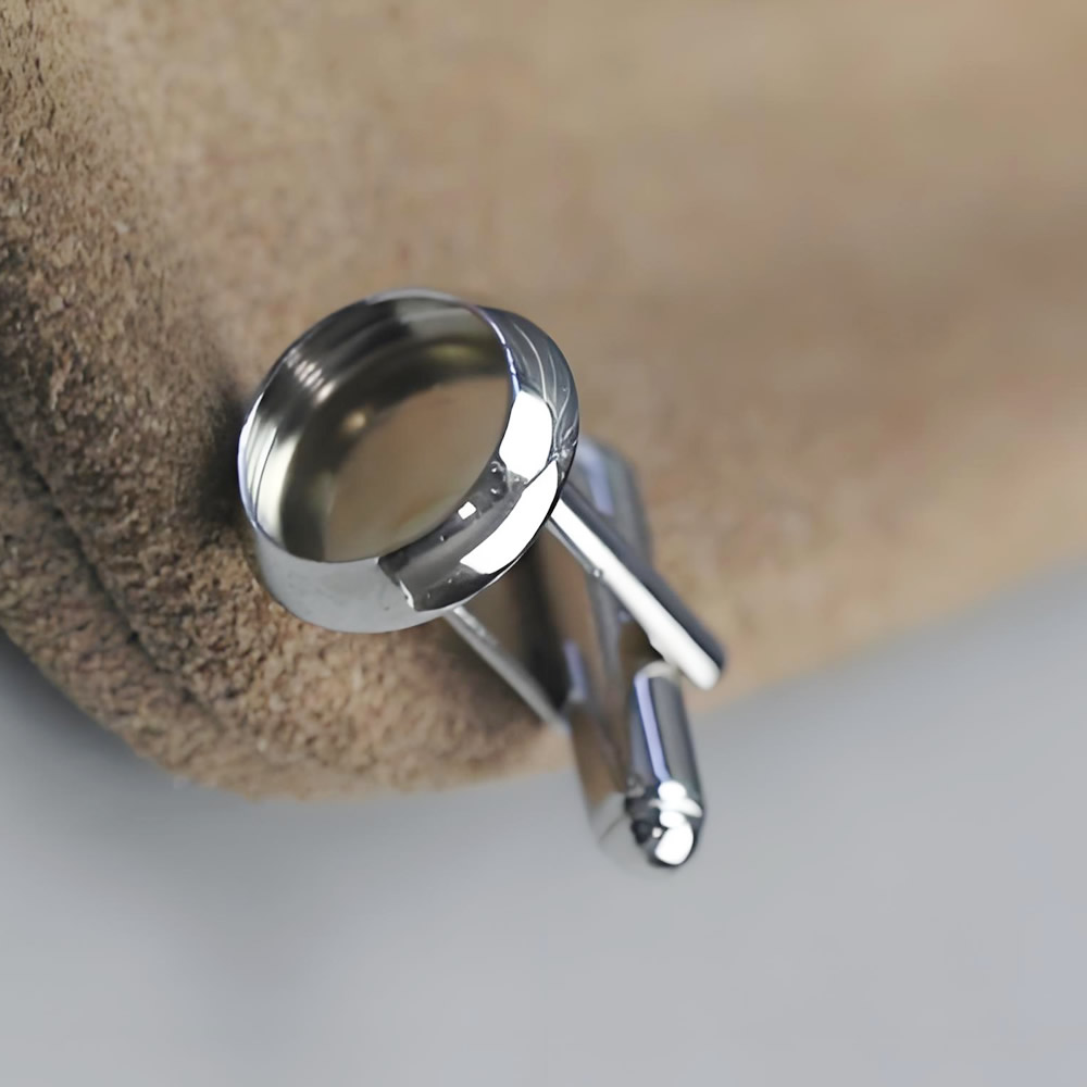 Sterling Silver Round Cufflink Blank Lab Verified Formal Wear Jewelry Base