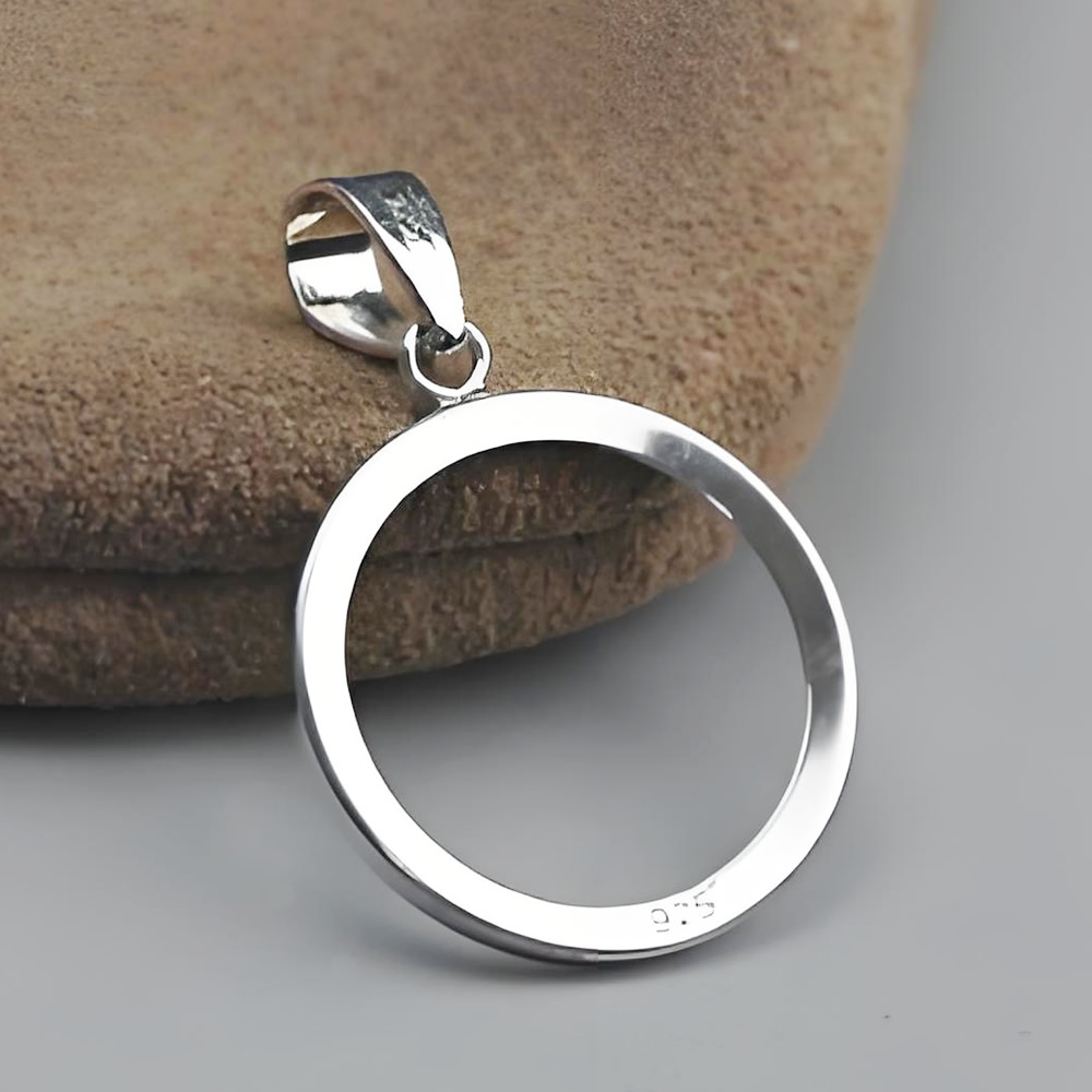 Sterling Silver Round Bezel Pendant Setting Lab Verified Gemstone Mount Base