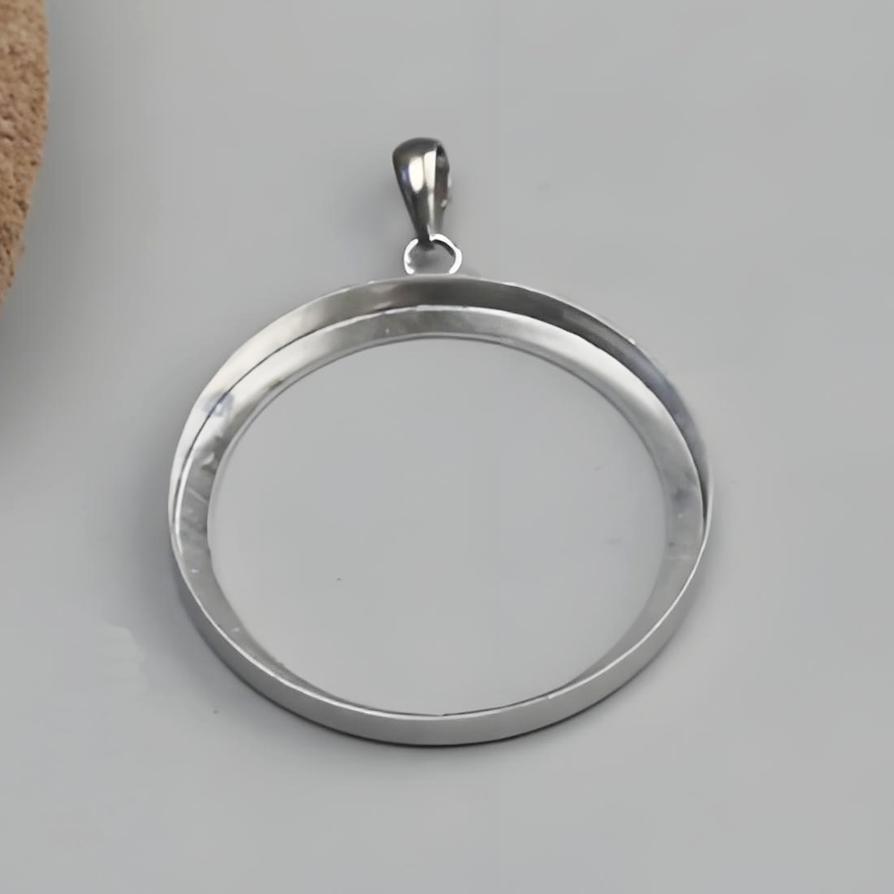 Sterling Silver Large Hollow Circle Open Frame Pendant Lab Tested Authentic DDP In Stock Online Anti Tarnish DIY Necklace Jewelr
