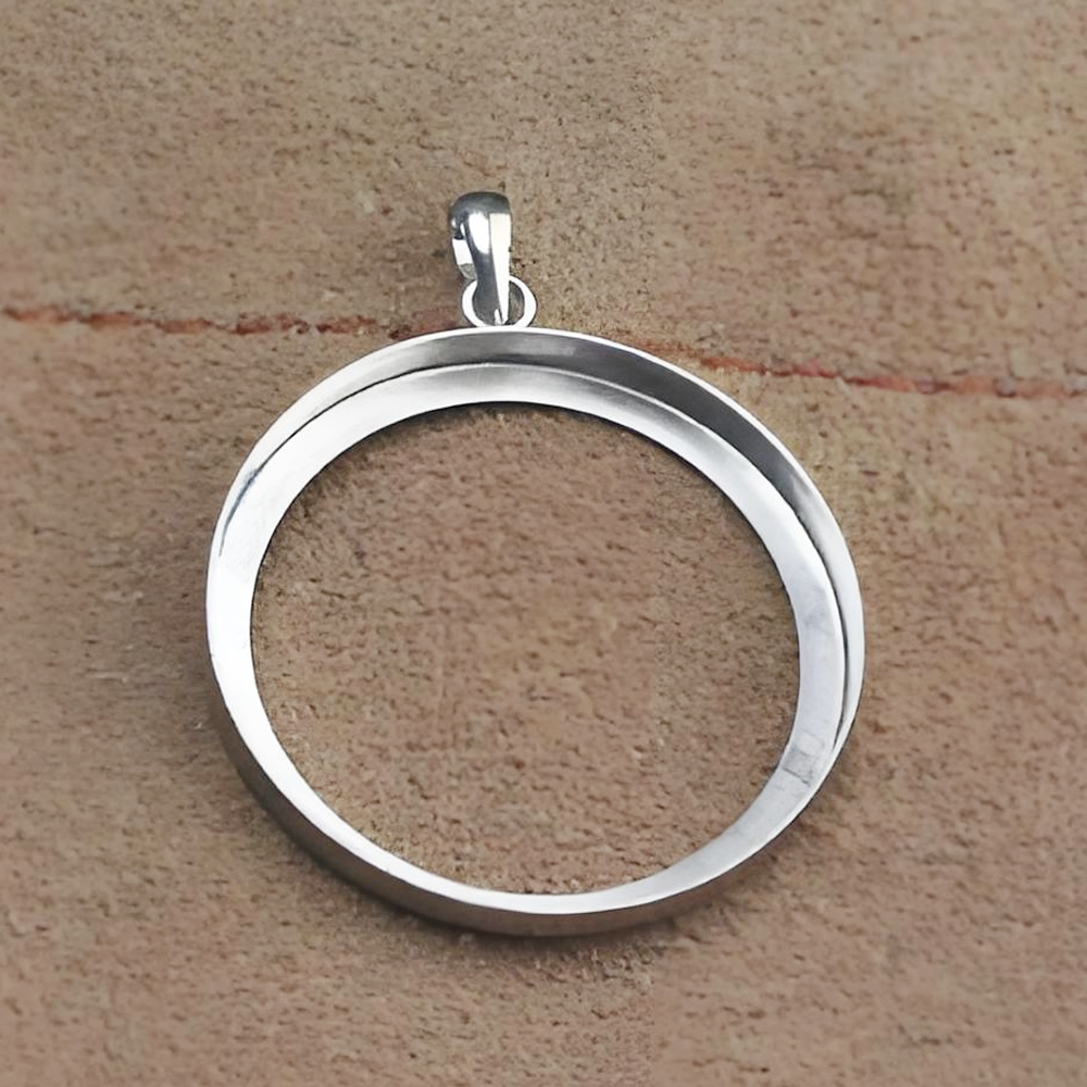 Sterling Silver Large Hollow Circle Open Frame Pendant Lab Tested Authentic DDP In Stock Online Anti Tarnish DIY Necklace Jewelr
