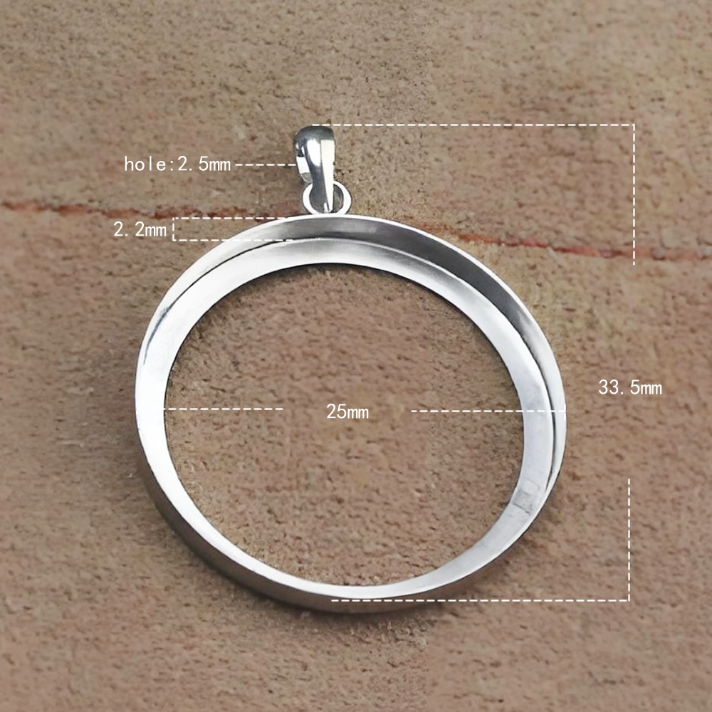 Sterling Silver Large Hollow Circle Open Frame Pendant Lab Tested Authentic DDP In Stock Online Anti Tarnish DIY Necklace Jewelr