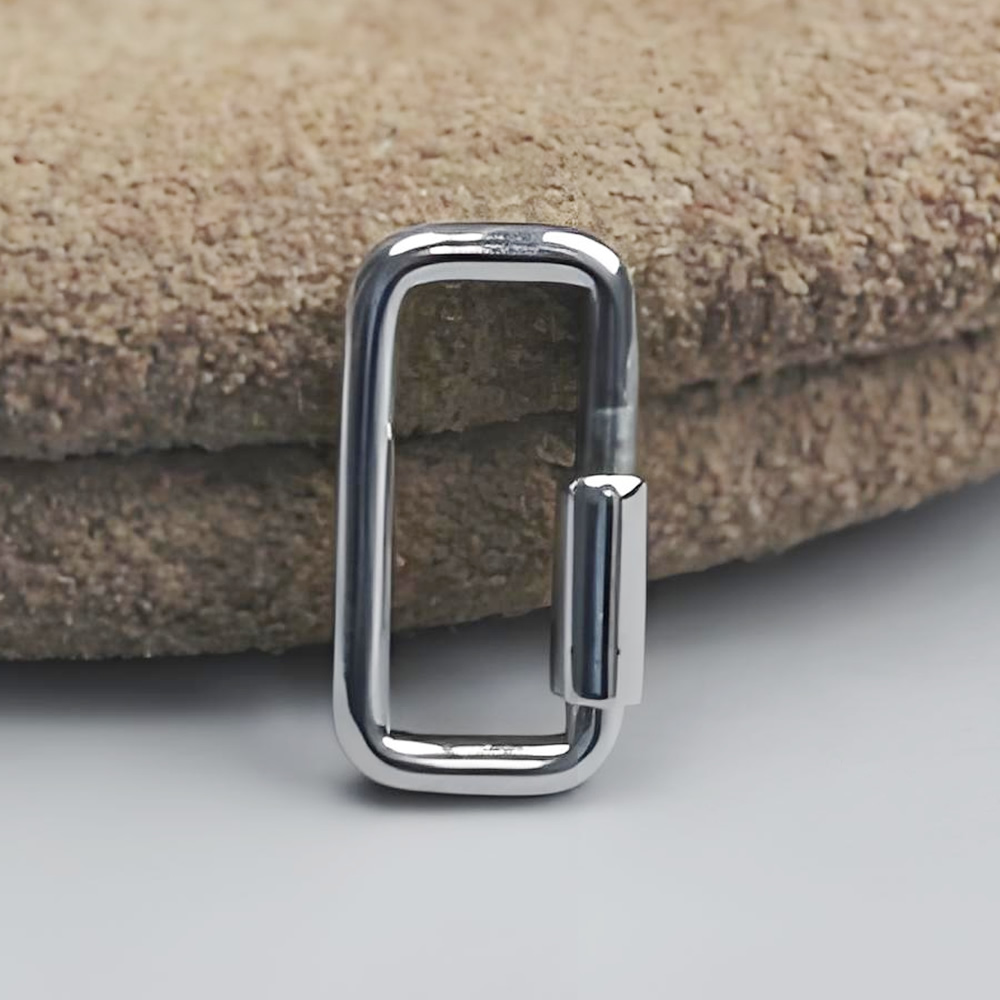 Sterling Silver Rounded Rectangle Spring Necklace Clasp Lab Tested Authentic DDP In Stock Online Anti Tarnish DIY Chain Jewelry 