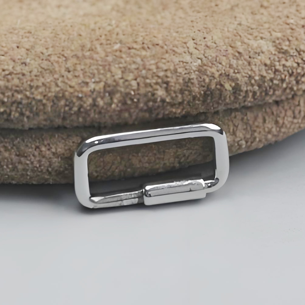 Sterling Silver Rounded Rectangle Spring Necklace Clasp Lab Tested Authentic DDP In Stock Online Anti Tarnish DIY Chain Jewelry 