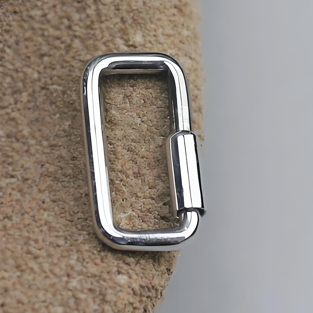 Sterling Silver Rounded Rectangle Spring Necklace Clasp Lab Tested Authentic DDP In Stock Online Anti Tarnish DIY Chain Jewelry 