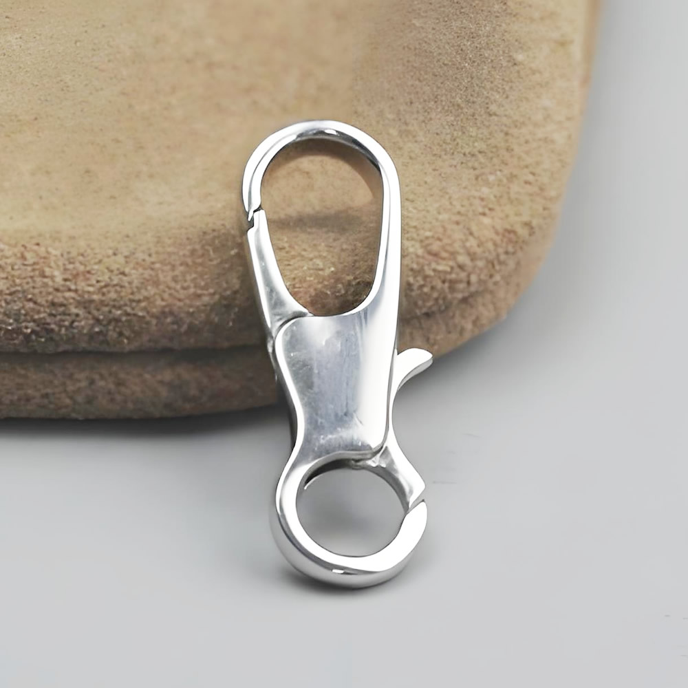 925 Sterling Silver Double Spring Clasp Hypoallergenic Large Chain Connector