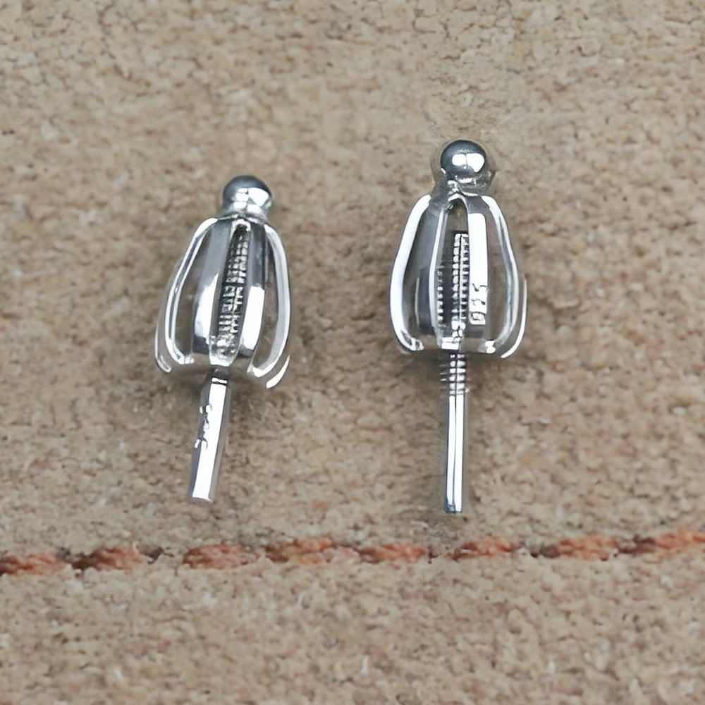 925 Sterling Silver Tulip Screw Back Ear Post Lab Tested Authentic DDP In Stock Online Anti Tarnish DIY Piercing Jewelry Finding