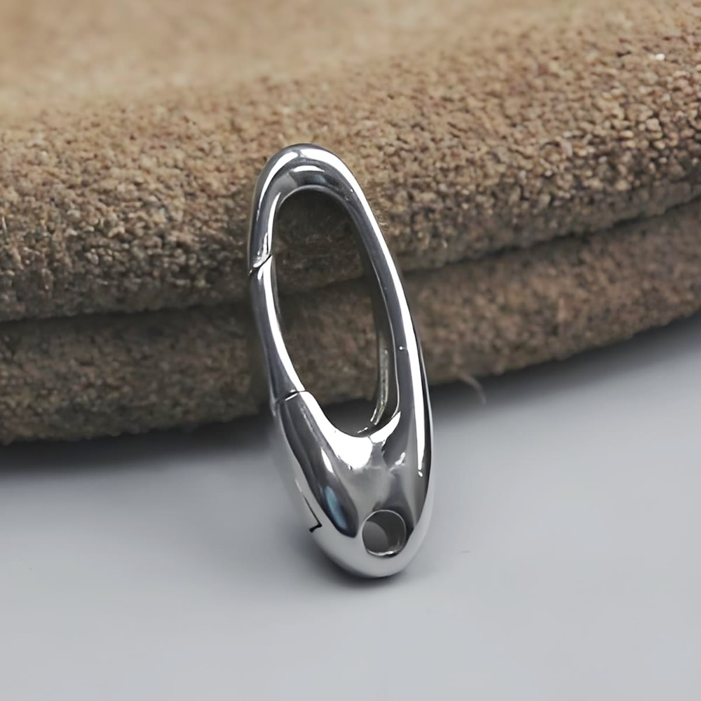 Sterling Silver Irregular Oval Spring Clasp Lab Tested Authentic DDP In Stock Online Anti Tarnish DIY Bracelet Jewelry Findings