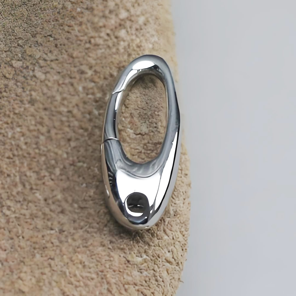 Sterling Silver Irregular Oval Spring Clasp Lab Tested Authentic DDP In Stock Online Anti Tarnish DIY Bracelet Jewelry Findings