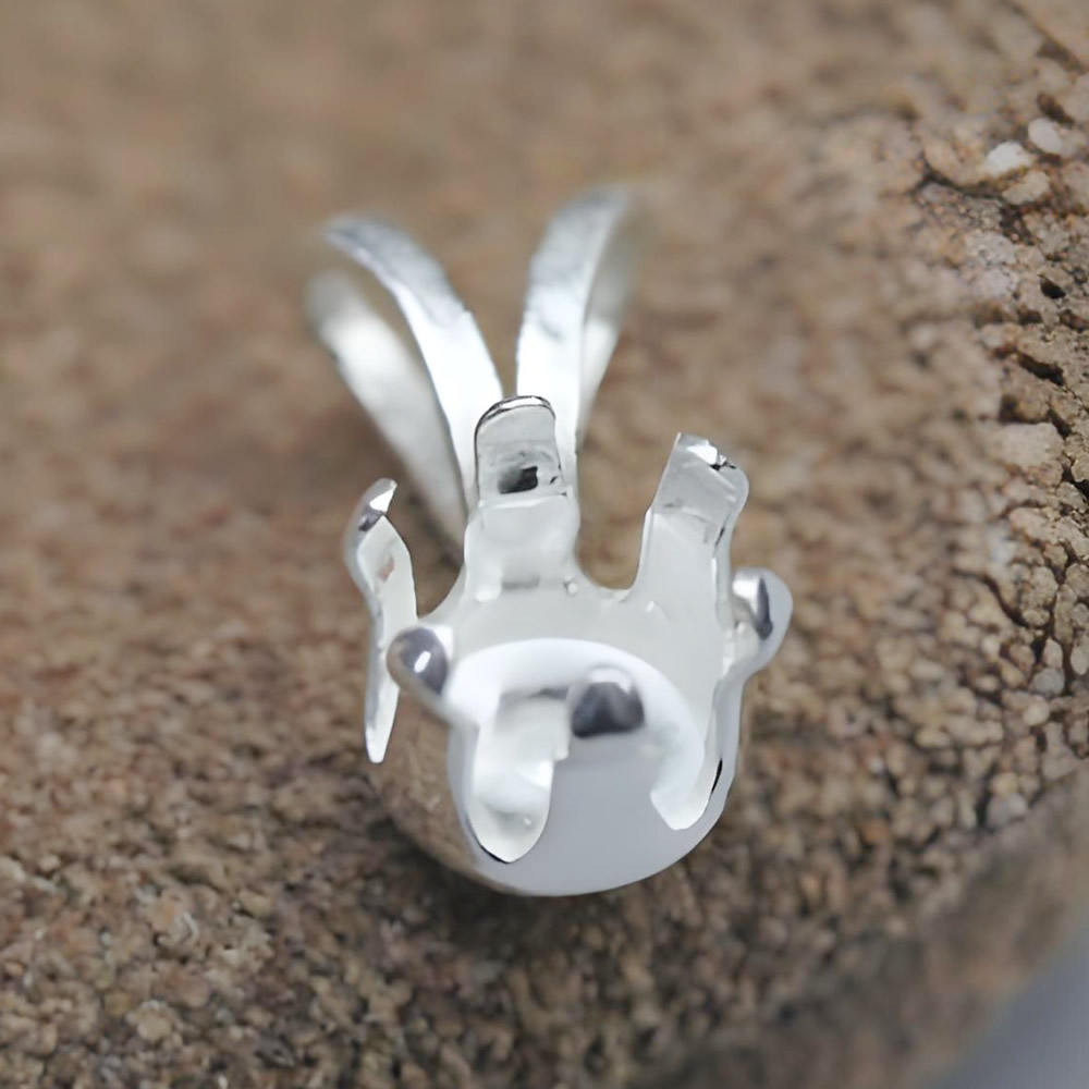 Sterling Silver Round Gem Pendant Setting Lab Tested Authentic DDP In Stock Online Anti Tarnish Blank Stone Mount Jewelry Findin