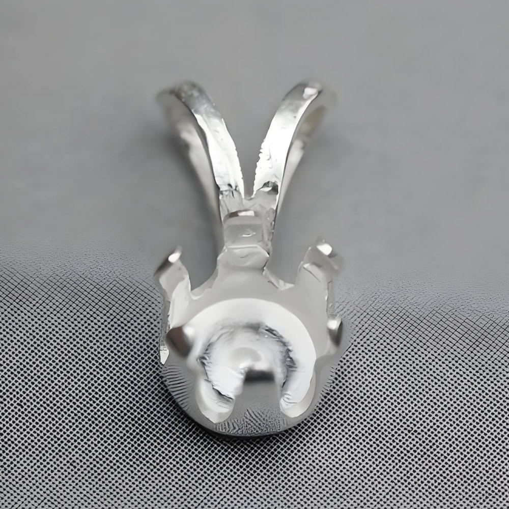 Sterling Silver Round Gem Pendant Setting Lab Tested Authentic DDP In Stock Online Anti Tarnish Blank Stone Mount Jewelry Findin