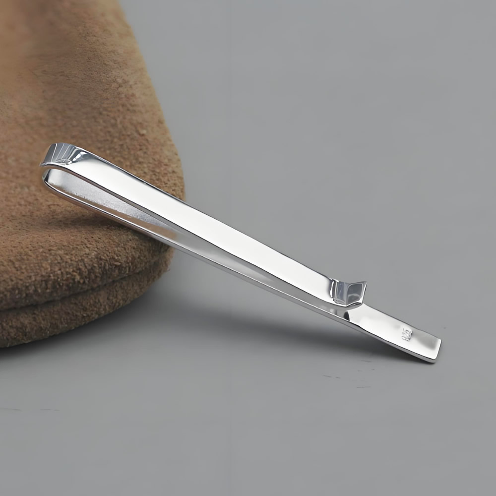 Sterling Silver Straight Tie Bar Lab Verified Polished Necktie Clip Finding