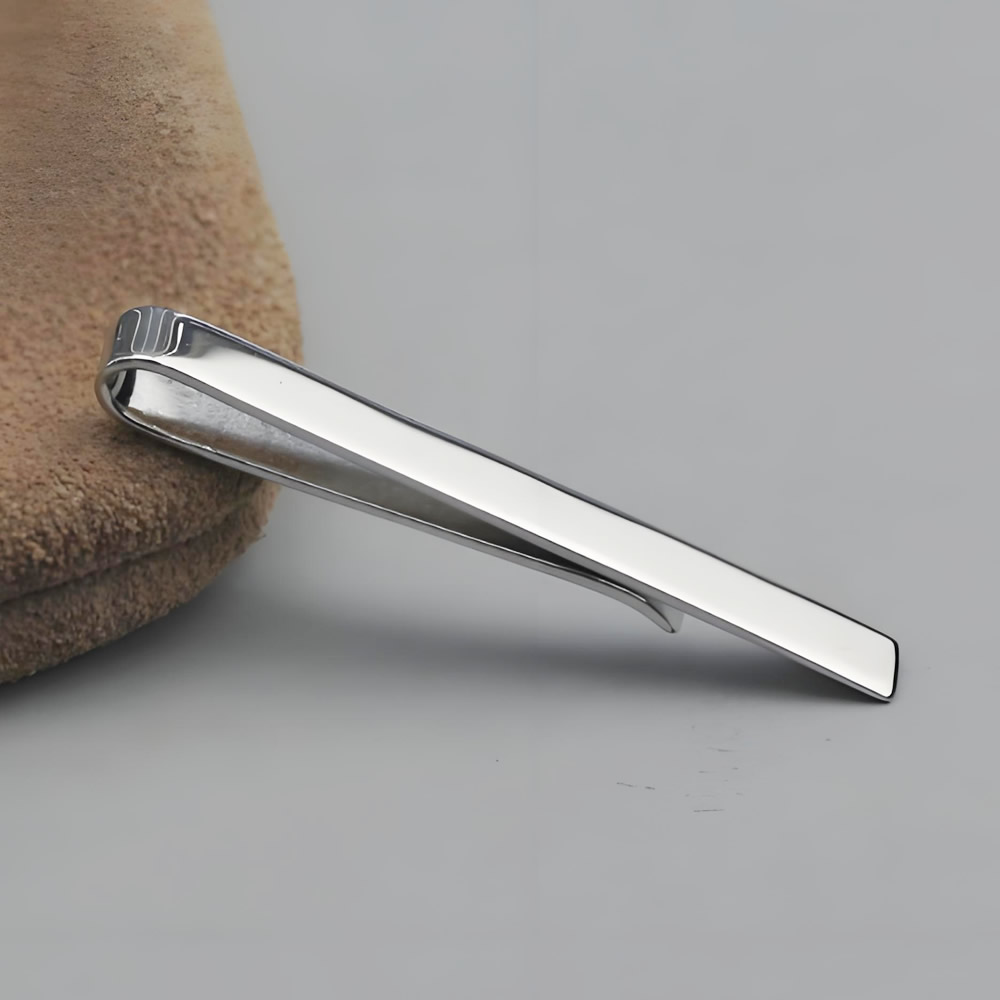 Sterling Silver Plain Bar Tie Clip Lab Tested Authentic DDP In Stock Online Anti Tarnish Custom Engrave Men Suit Accessories