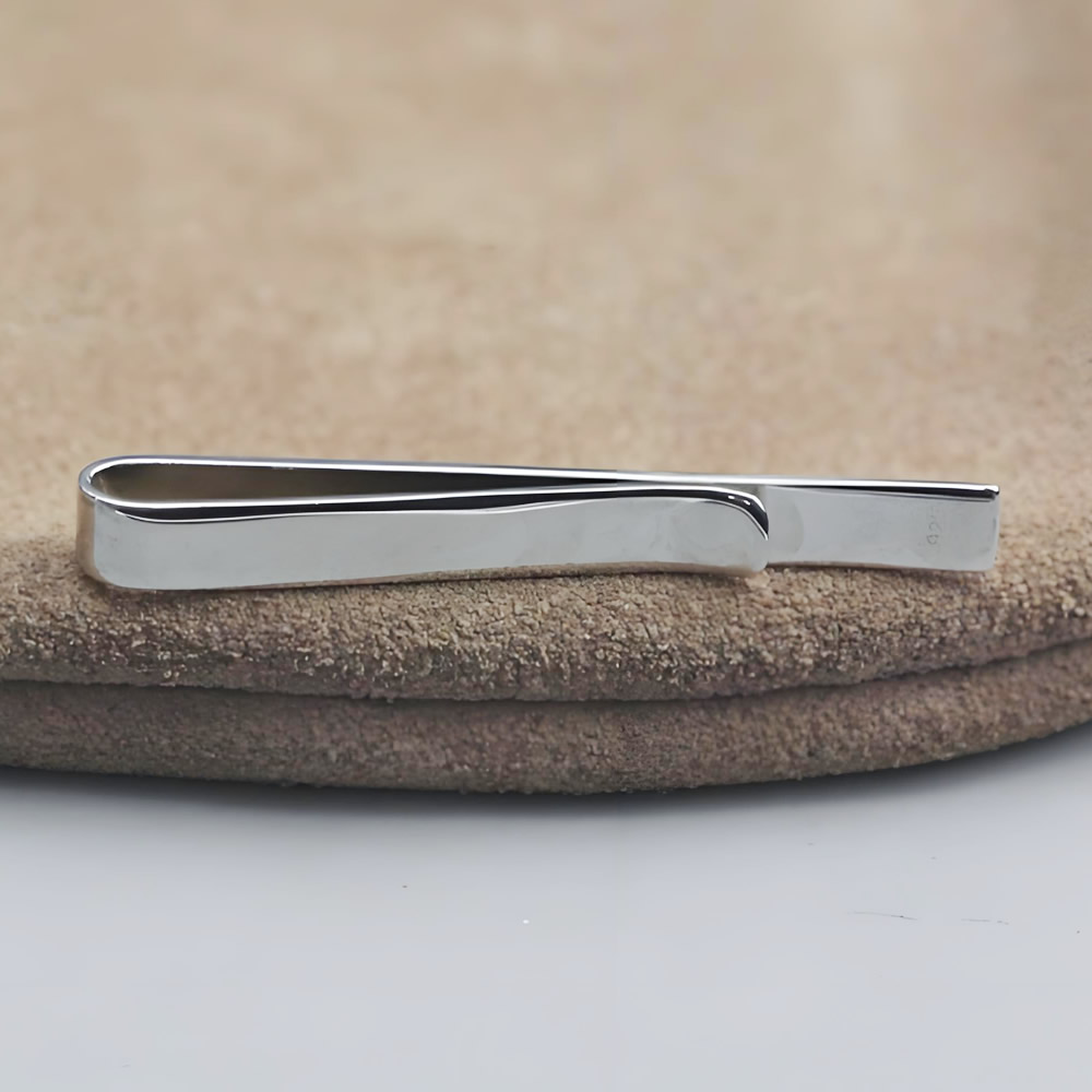 Sterling Silver Plain Bar Tie Clip Lab Tested Authentic DDP In Stock Online Anti Tarnish Custom Engrave Men Suit Accessories