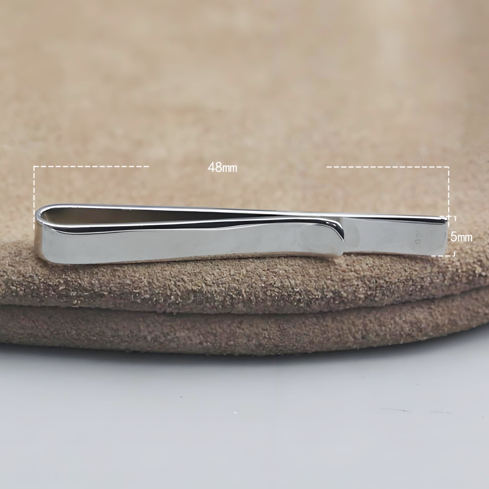 Sterling Silver Plain Bar Tie Clip Lab Tested Authentic DDP In Stock Online Anti Tarnish Custom Engrave Men Suit Accessories