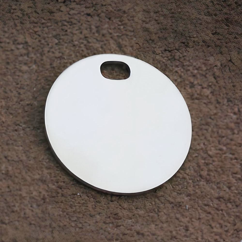 925 Sterling Silver Pre-Drilled Round Tag Blank Lab Verified Engravable Pendant Base