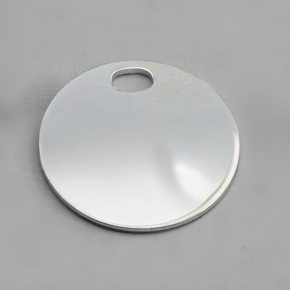 925 Sterling Silver Pre-Drilled Round Tag Blank Lab Verified Engravable Pendant Base