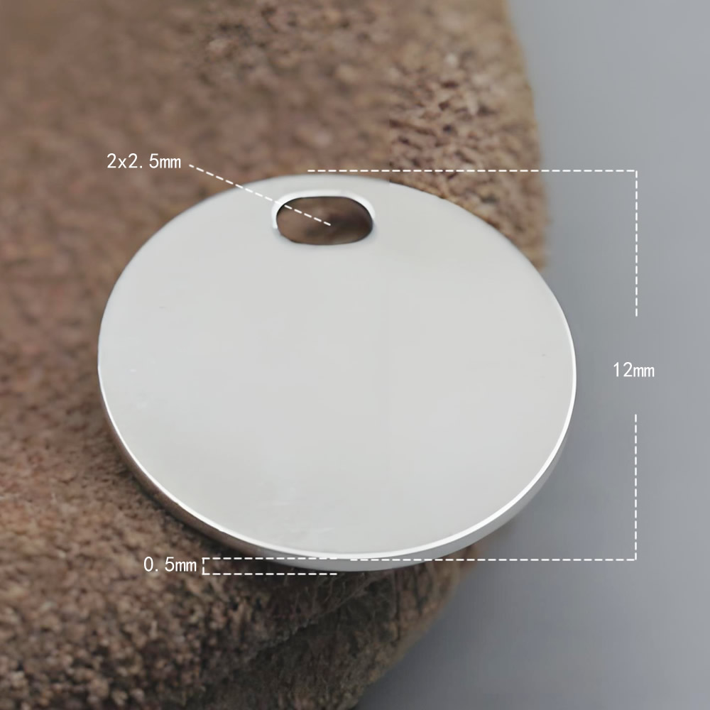 925 Sterling Silver Single Hole Round Blank Tag Lab Tested Authentic DDP In Stock Online Anti Tarnish Custom Engrave Jewelry Bla