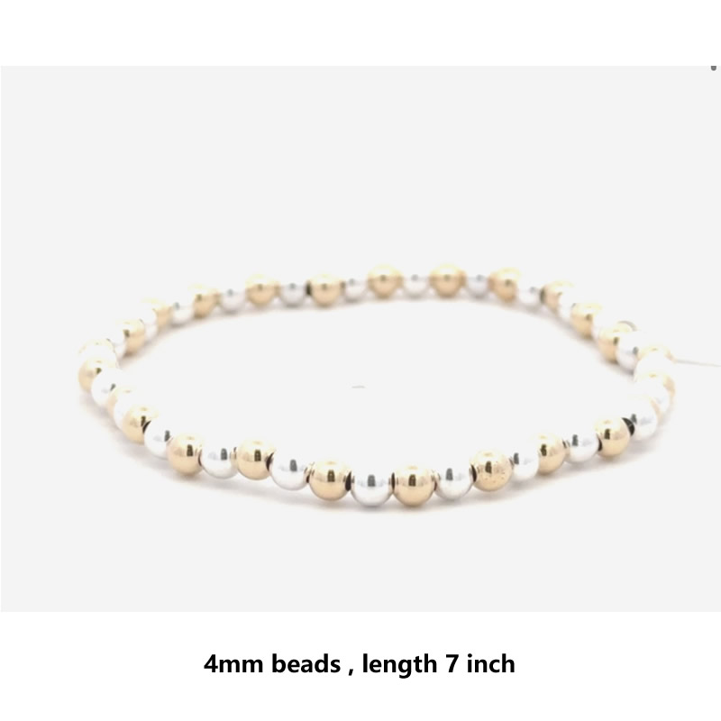 Half Gold filled beads and half sterling silver beads bracelet
