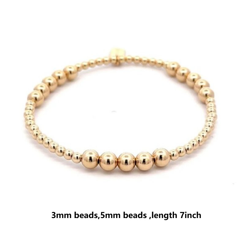 3mm Gold filled beads and 5mm Gold filled beads  bracelet