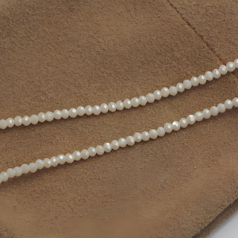 Stainless Steel Shiny White Flat Crystal Beaded Choker Handmade Gifts Daily Wear Delicate Jewelry Findings