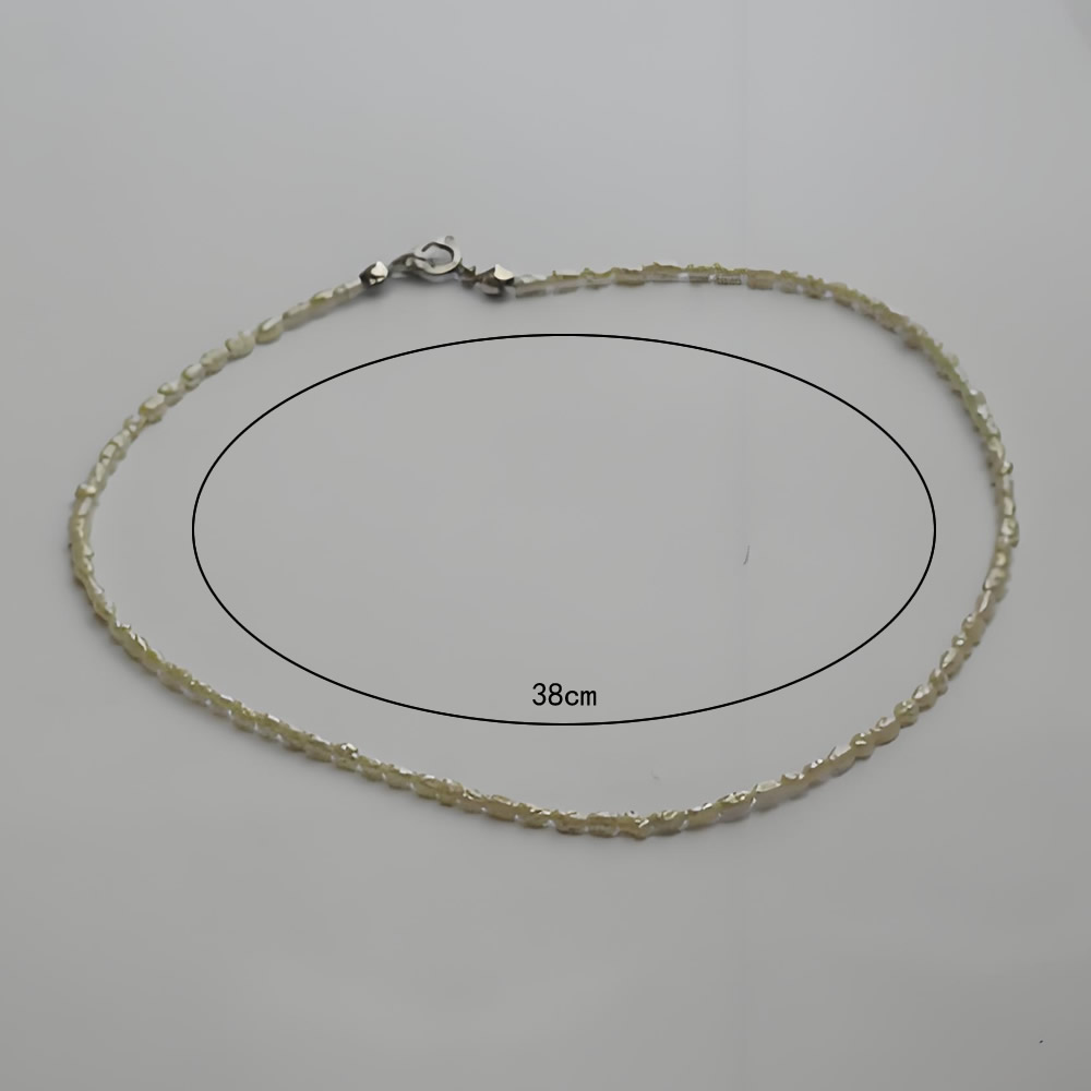 Stainless Steel Rice Pearl Choker Necklace 38cm Women Jewelry