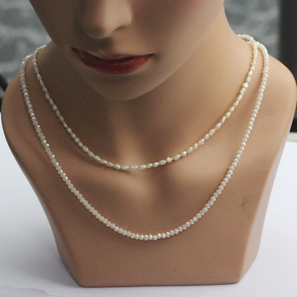 Stainless Steel Shiny White Flat Crystal Beaded Choker Handmade Gifts Daily Wear Delicate Jewelry Findings
